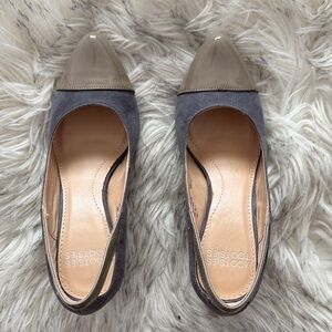 New! Elegant Gray and Tan Women's Heels